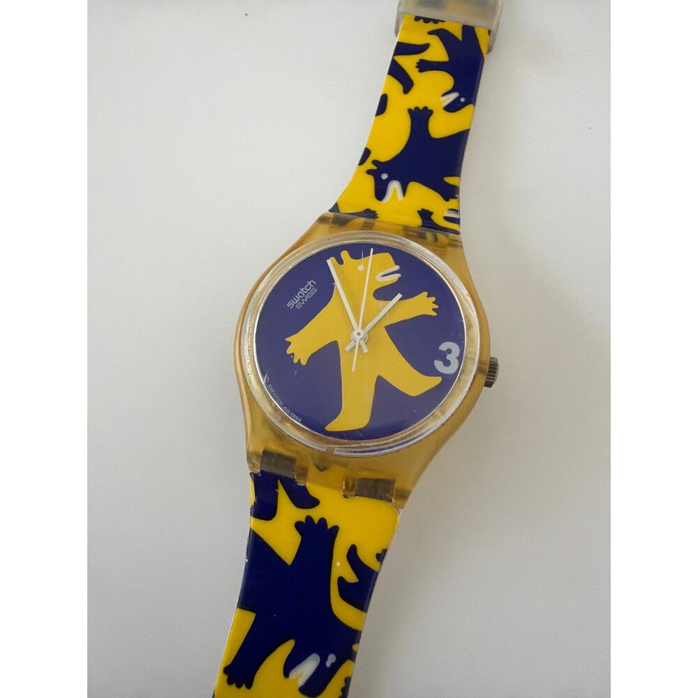: Vtg 1993 / 1994 Swatch Watch Bestione GJ112 Gabriella Giandelli w/ Box Manual